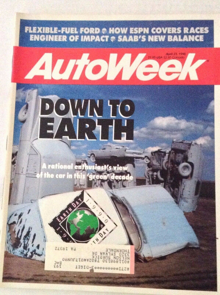 Autoweek Magazine Earth Day Cars April 23, 1990 011617rh