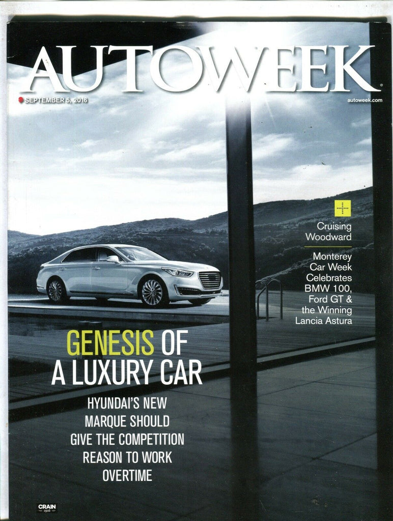 Autoweek Magazine September 5 2016 Genesis Of A Luxury Car EX NO ML 092916jhe