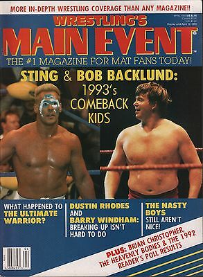 Wrestling's Main Event April 1993 Sting, Bob Backlund EX 011916DBE