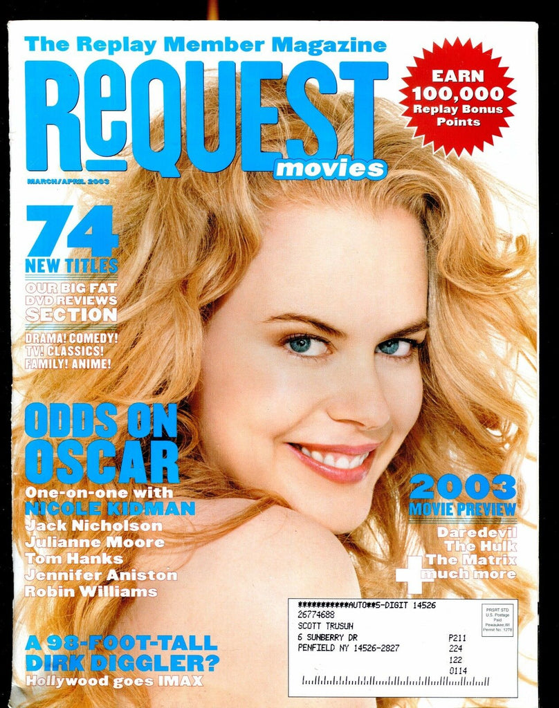 Request Movies Magazine March/April 2003 Nicole Kidman EX w/ML 021517jhe