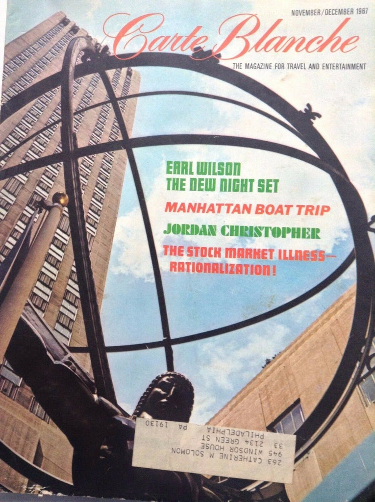 Carte Blanche Magazine Earl Wilson New Night Set Nov/December 1967 091817nonrh