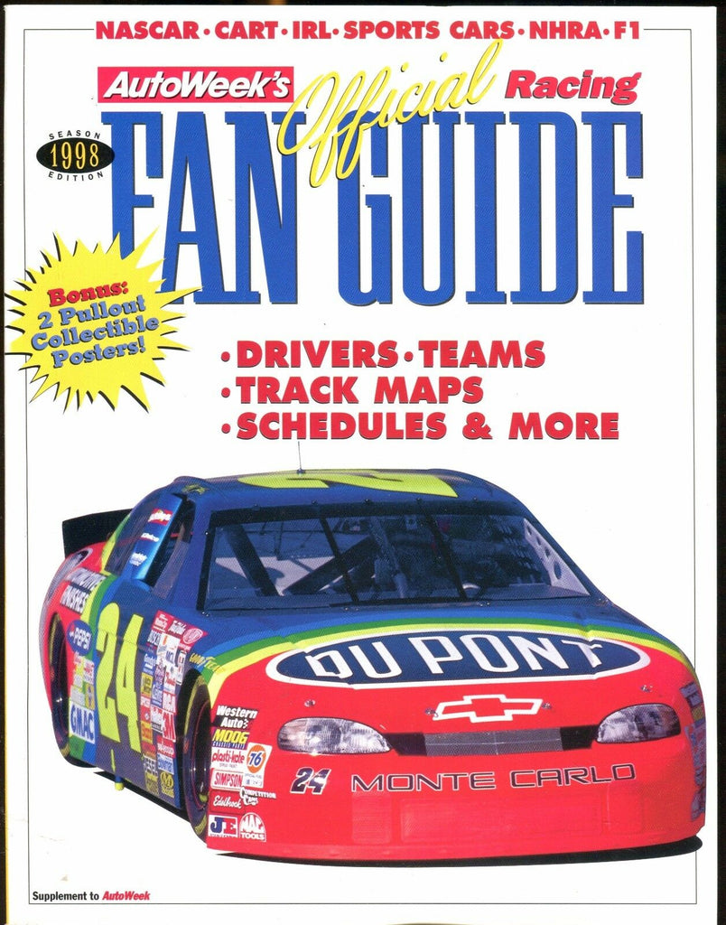 AutoWeek Official 1998 Racing Fan Guide EX No ML 022417nonjhe