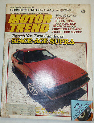 Motor Trend Magazine Space Age Supra & Dodge 400 October 1981 022715r