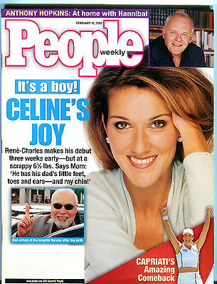 People Magazine February 12 2001 Celine Dion Anthony Hopkins EX 012216jhe
