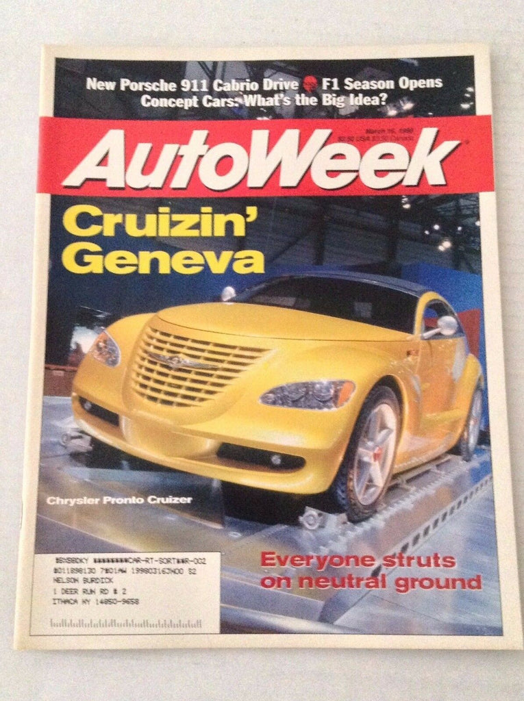 Autoweek Magazine Chrysler Pronto Cruizer At Geneva March 16, 1998 020617RH