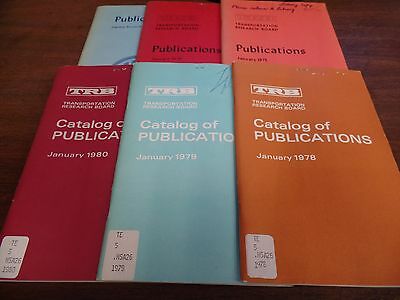 TRB Catalog of Publications Lot of 6 Issues, 1970s Ex-FAA Library 030216ame4