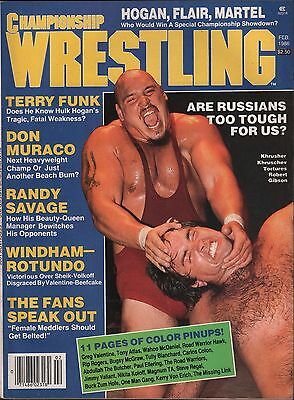 Championship Wrestling February 1986 Terry Funk, Randy Savage EX 012016DBE