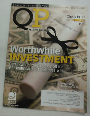 Quality Progress Magazine Worthwhile Investment August 2011 FAL 060815R3