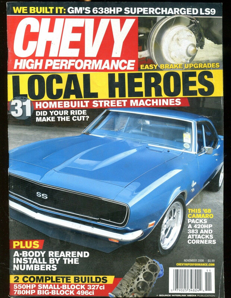 Chevy High Performance Magazine November 2008 '68 Camaro EX No ML 030317nonjhe