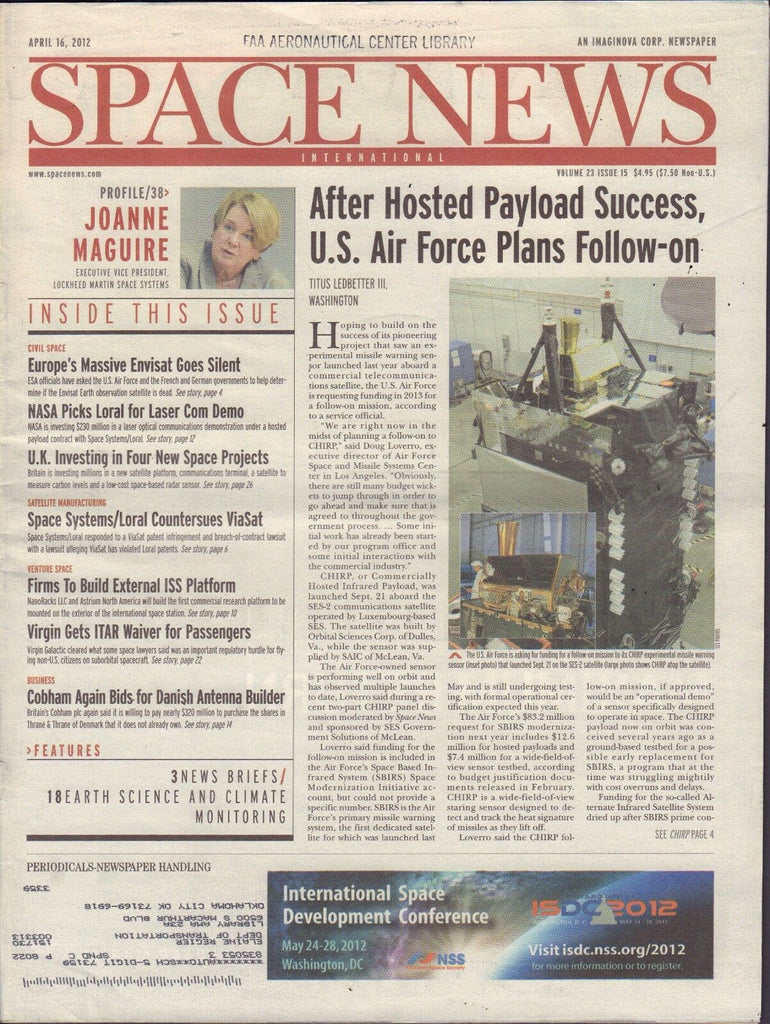 Space News April 16 2012 Joanne Maguire, NASA US Air Force FAA w/ML 110716DBE