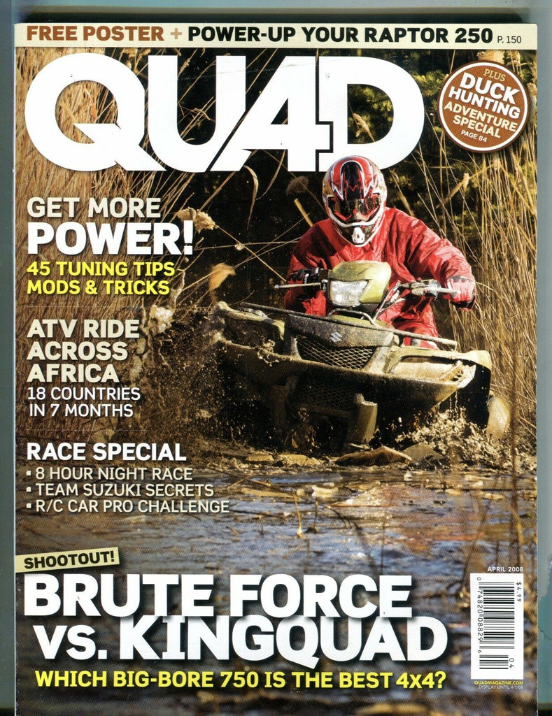 Quad Magazine April 2008 Raptor 250 Suzuki EX No ML 032217nonjhe