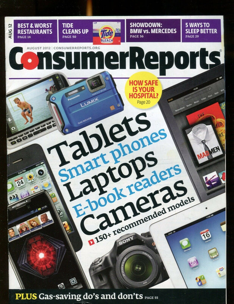 Consumer Reports Magazine August 2012 Tablets EX No ML 020117jhe