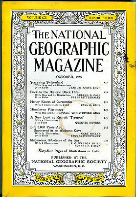 National Geographic Magazine October 1956 Switzerland Kenya VGEX 011916jhe2