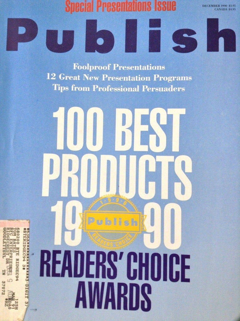 Publish Magazine 100 Best Products Reader's Choice December 1990 120618nonrh