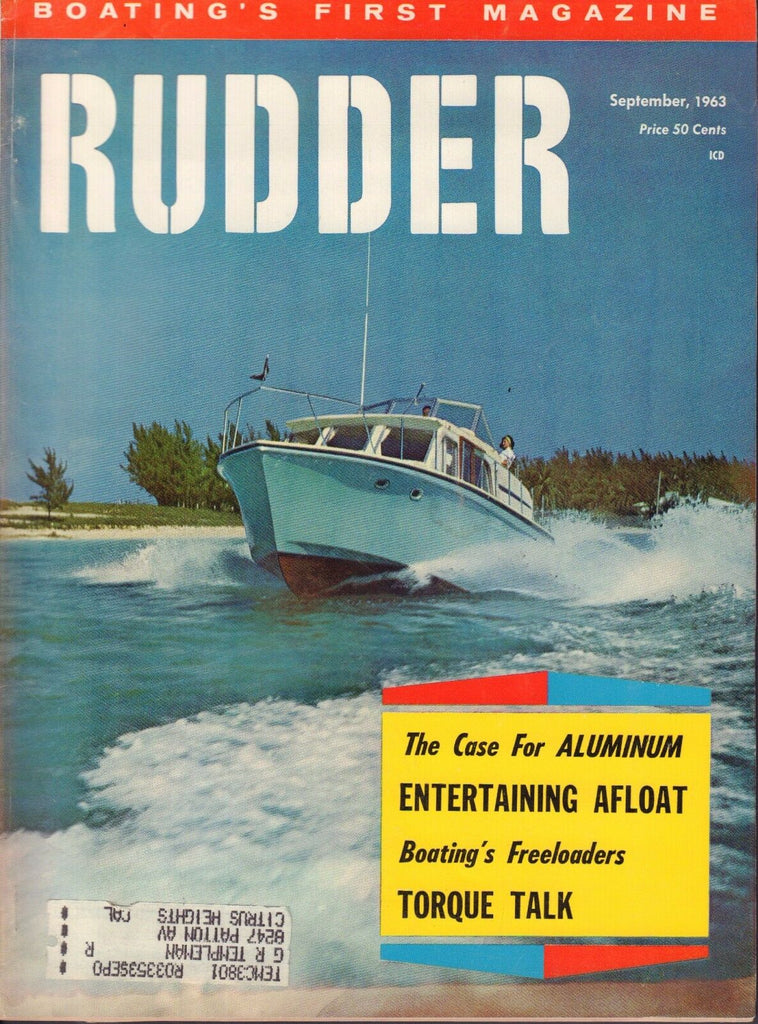 Rudder September 1963 Aluminum, Torque Talk w/ML 042117nonDBE