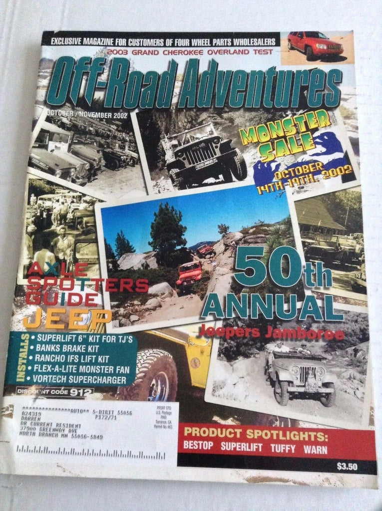 Off Road Adventures Magazine 50th Annual Jeepers November 2002 032217NONRH