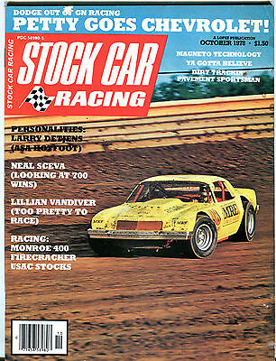 Stock Car Racing Magazine October 1978 Larry Detjens Neal Sceva EX 020816jhe