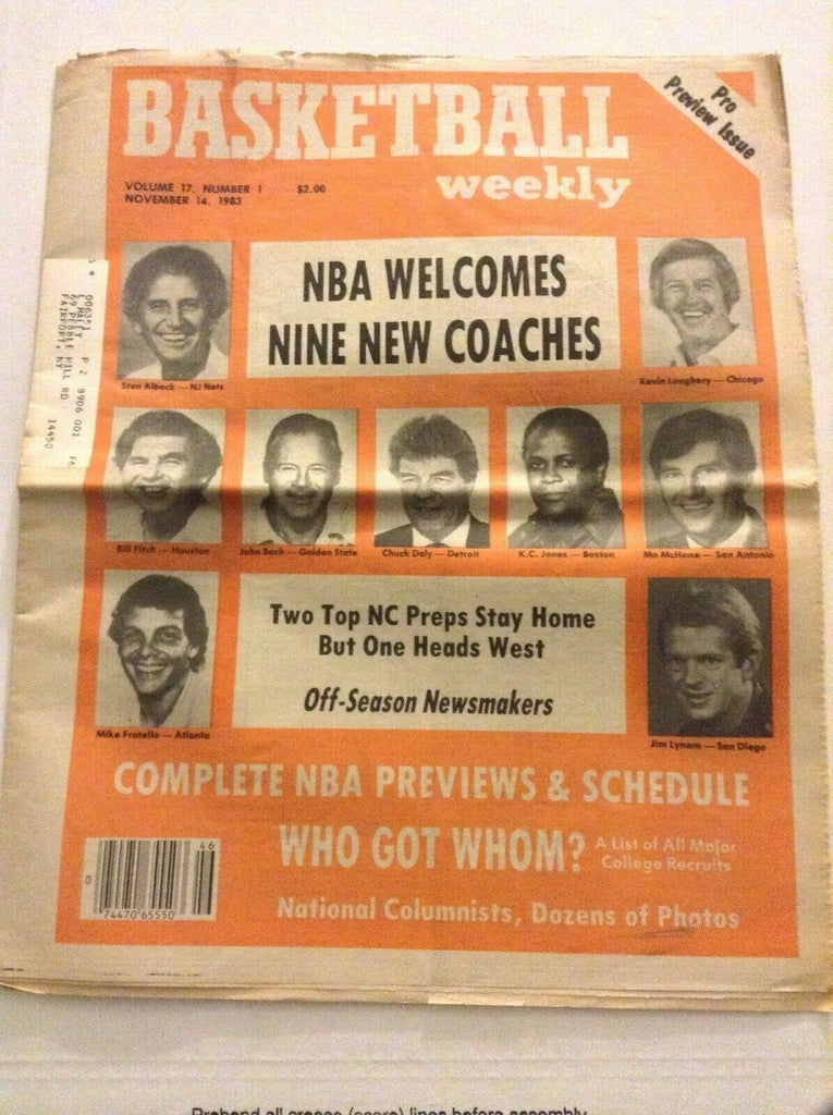 Basketball Weekly Stan Albeck Jim Lynam November 14, 1983 091119nonrh