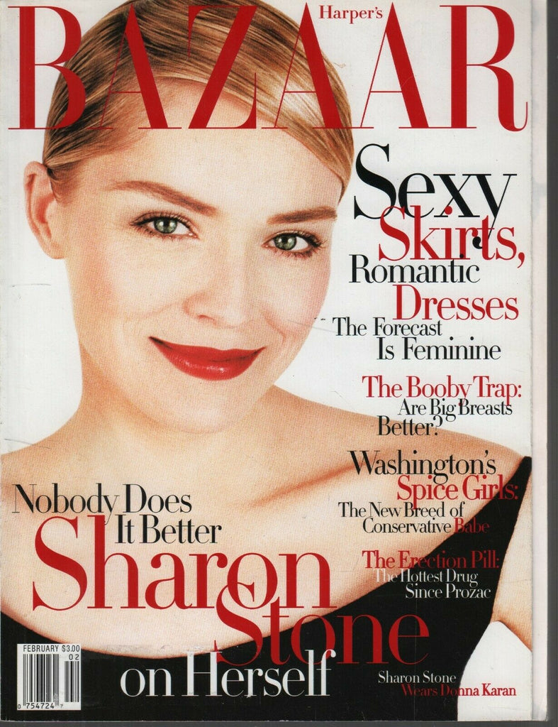 Harper's Bazaar Fashion Magazine February 1998 Sharon Stone 091819AME2