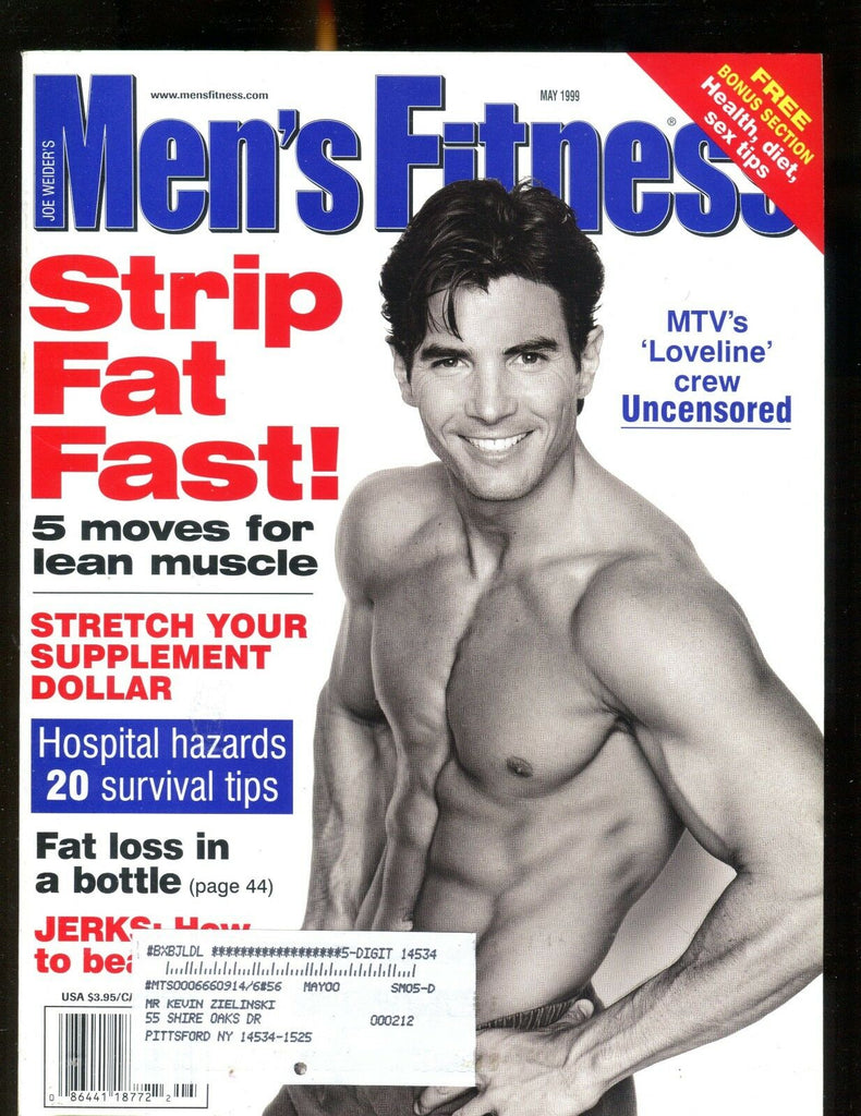 Men's Fitness Magazine May 1999 Strip Fat Fast EX w/ML 012417jhe