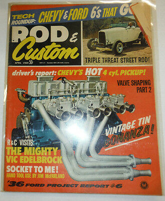 Rod & Custom Magazine Chevy's Hot 4 Cylinder Pick Up April 1969 EXC COND 030215R