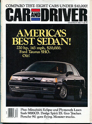 Car and Driver Magazine December 1988 America's Best Sedan Taurus VGEX 122915jhe