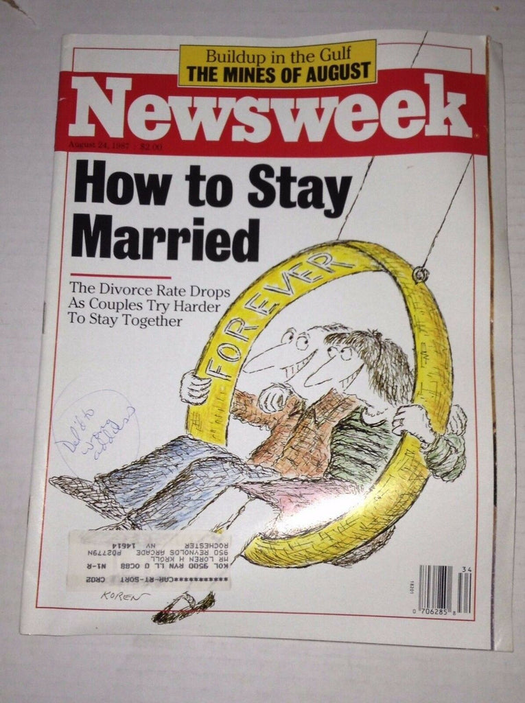 Newsweek Magazine How To Stay Married August 24, 1987 111716RH