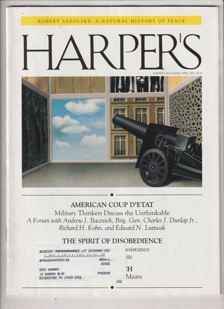 Harper's Magazine Robert Sapolsky April 2006 032720nonrh