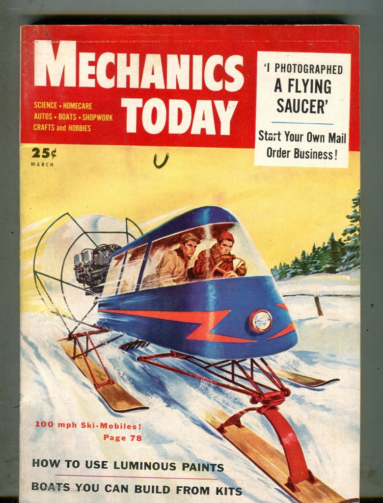 Mechanics Today Magazine March 1954 Ski-Mobiles Luminous Paints 061317nonjhe
