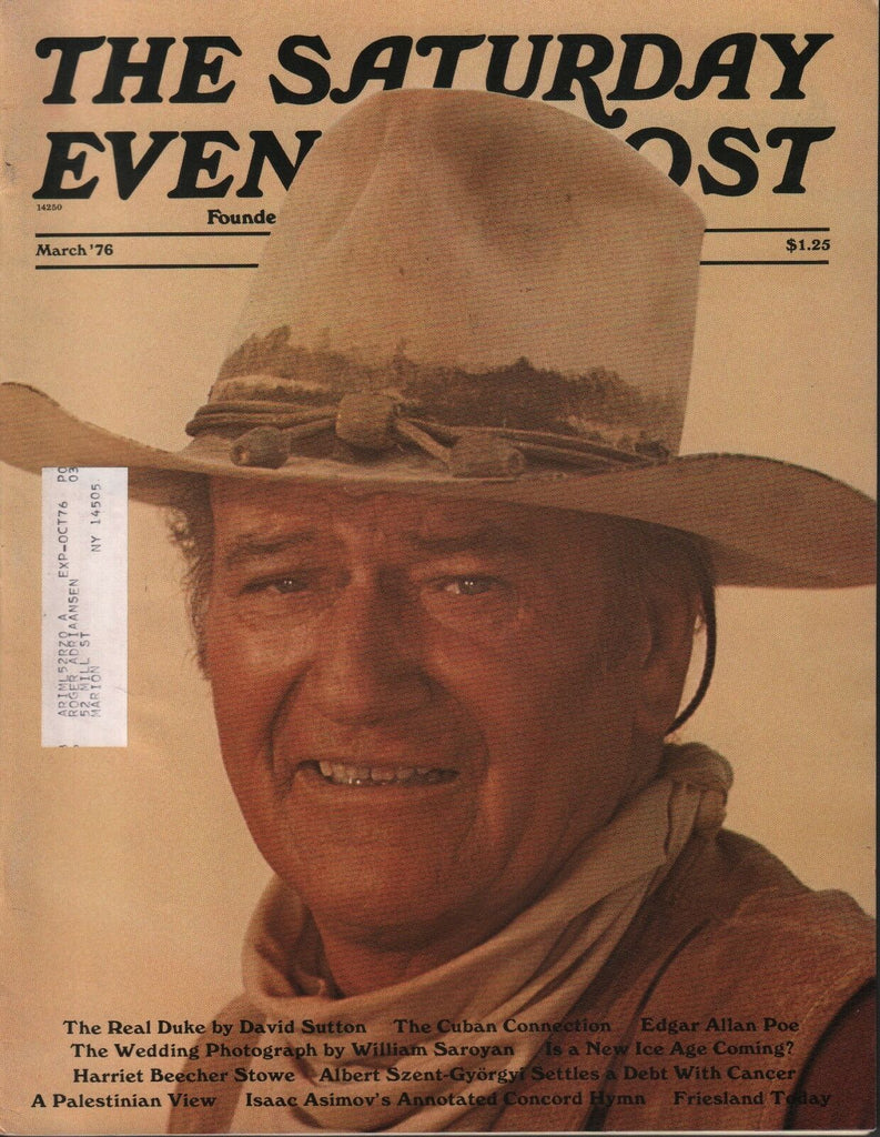 Saturday Evening Post Magazine March 1976 John Wayne w/ML 062618DBE