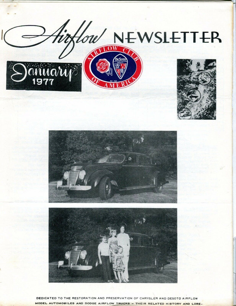 Airflow Newsletter January 1977 Chrysler DeSoto EX No ML 031017nonjhe