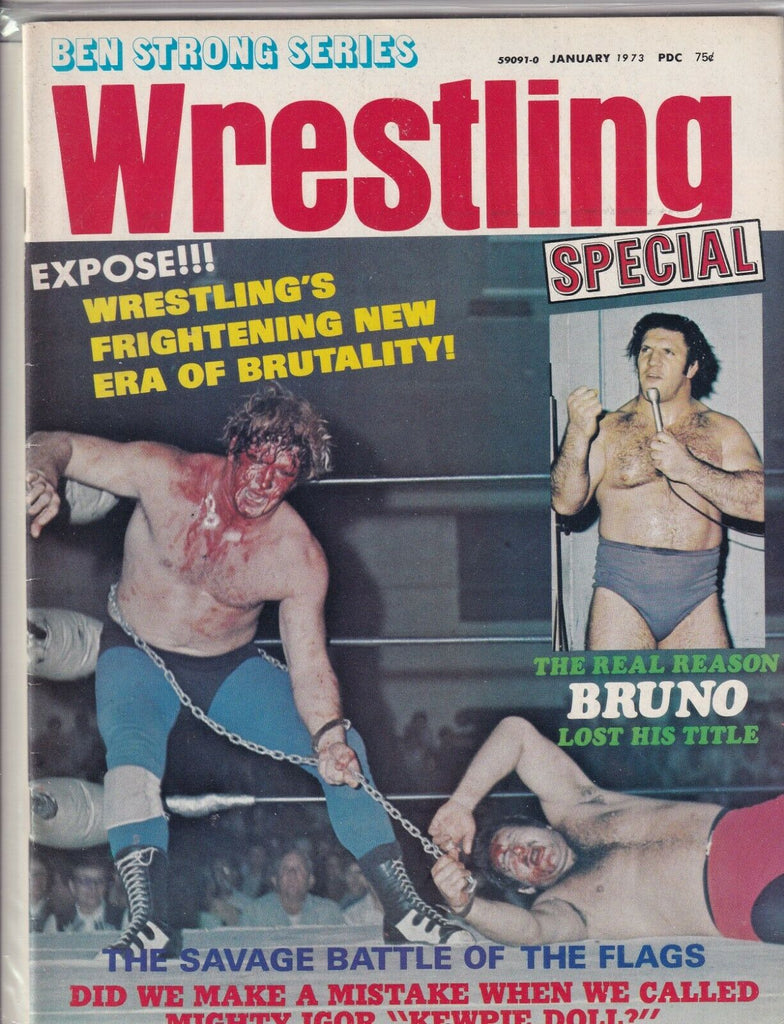 Ben Strong Wrestling Bruno Sammartino Mighty Igor January 1973 BLOODY 061819nonr