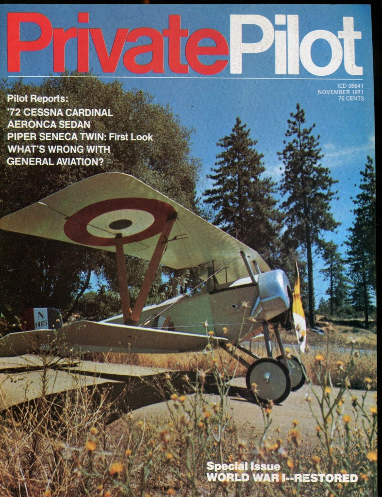 Private Pilot Magazine November 1971 '72 Cessna Cardinal EX No ML 121916jhe