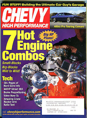 Chevy High Performance Magazine July 2002 7 Hot Engine Combos EX 020216jhe