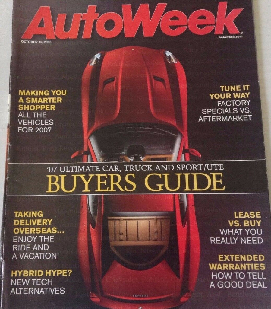 AutoWeek Magazine Buyer's Guide Factory Specials October 25, 2006 080217nonrh