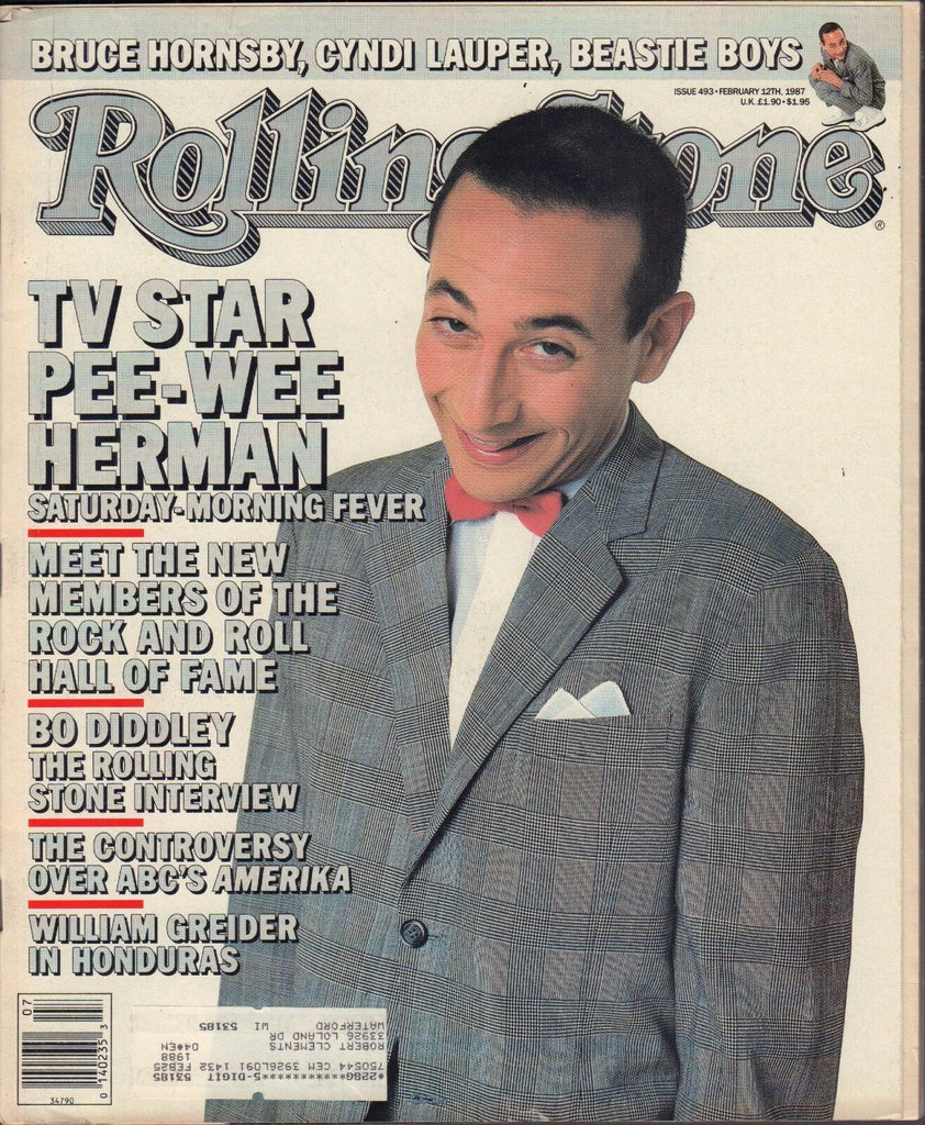 Rolling Stone February 12 1987 Pee-Wee Herman, Bo Diddley w/ML VG 122816DBE