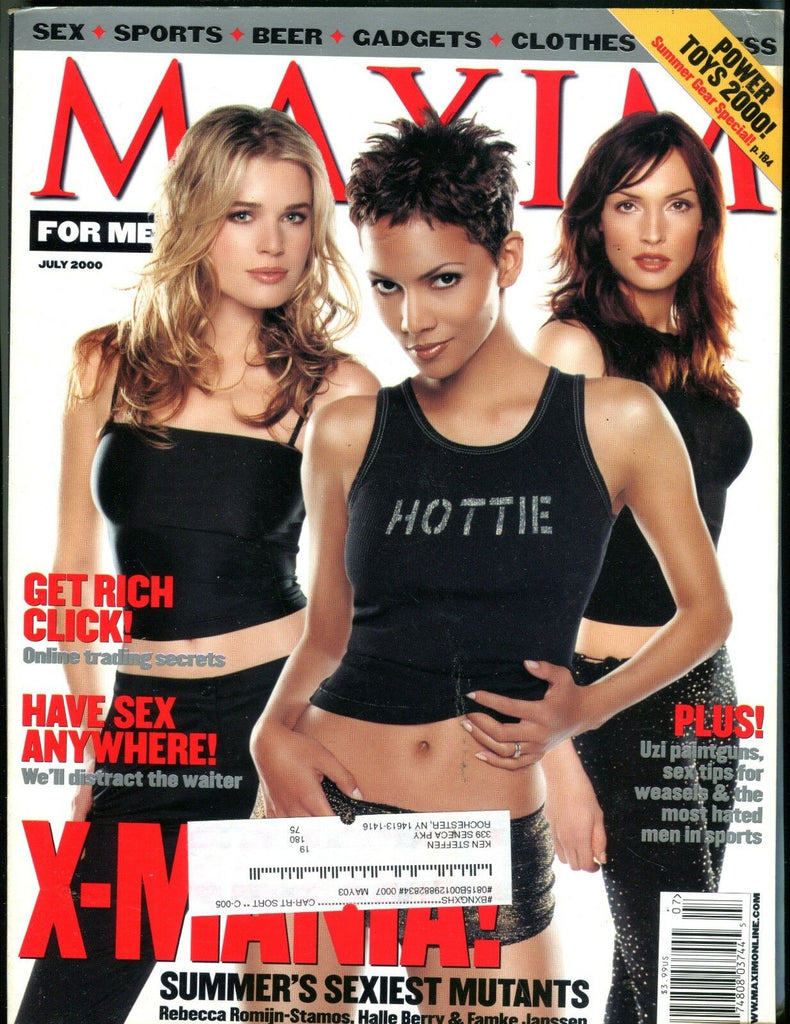 Maxim Magazine July 2000 Halle Berry Famke Janssen EX w/ML 100616jhe
