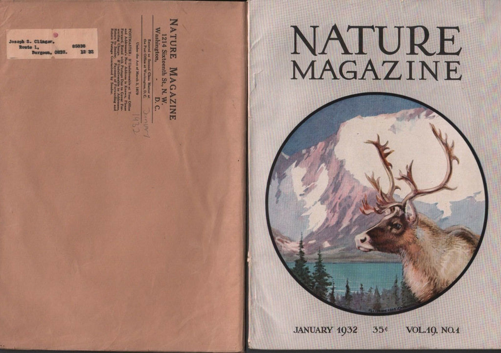 Nature Magazine January 1932 Bruce Horsfall w/ Original Brown Mailer 081618DBE