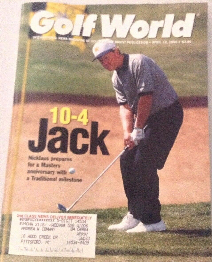 Golf World Magazine Jack Nicklaus Masters Anniversary April 12 1996 072317nonrh