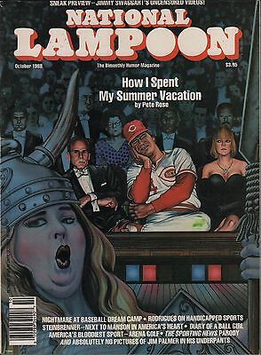 National Lampoon October 1988 "How I spent my summer" by Pete Rose EX 122915DBE