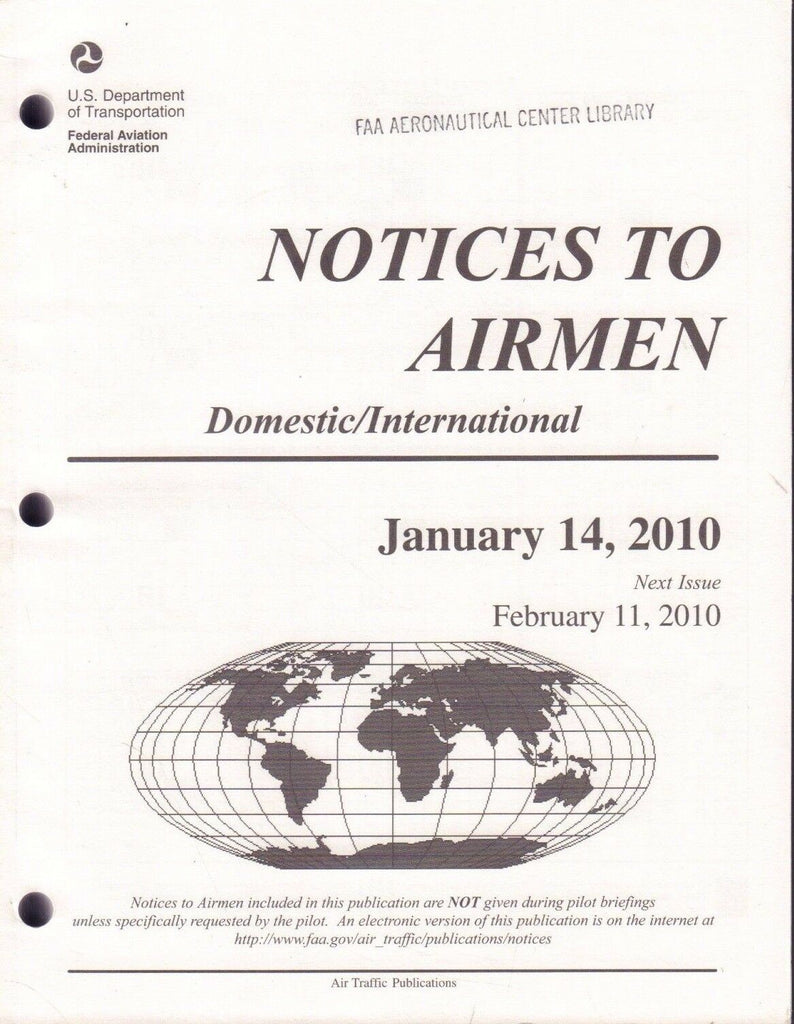 Notices To Airmen January 14 2010 USDOT FAA Library 090617FAA3