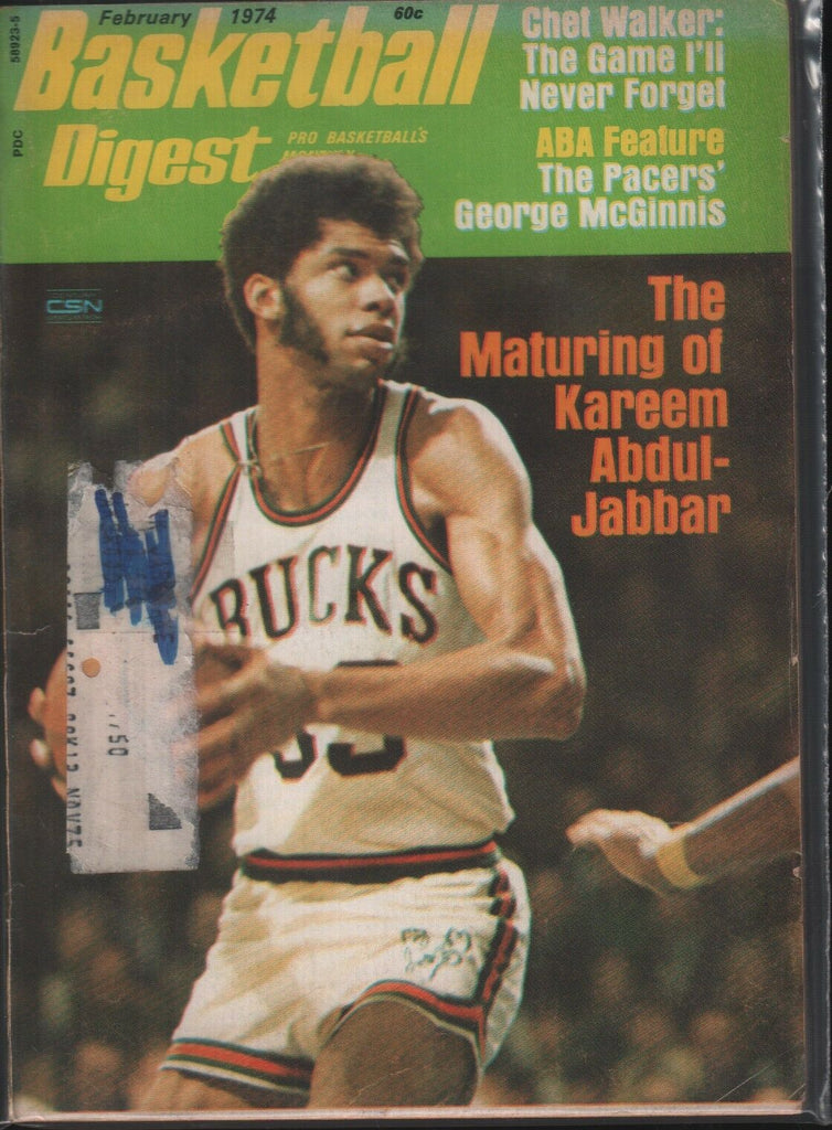Basketball Digest February 1974 Kareem Abdul-Jabbar Bucks 101718ame