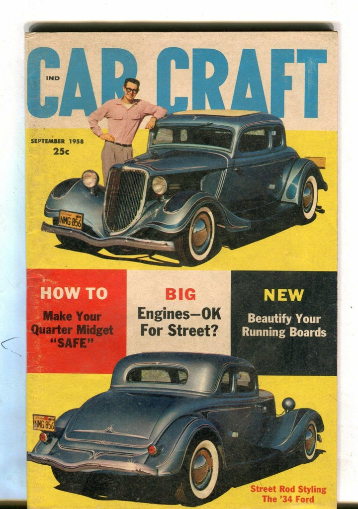 Car Craft Magazine September 1958 The '34 Ford VG No ML 040717nonjhe
