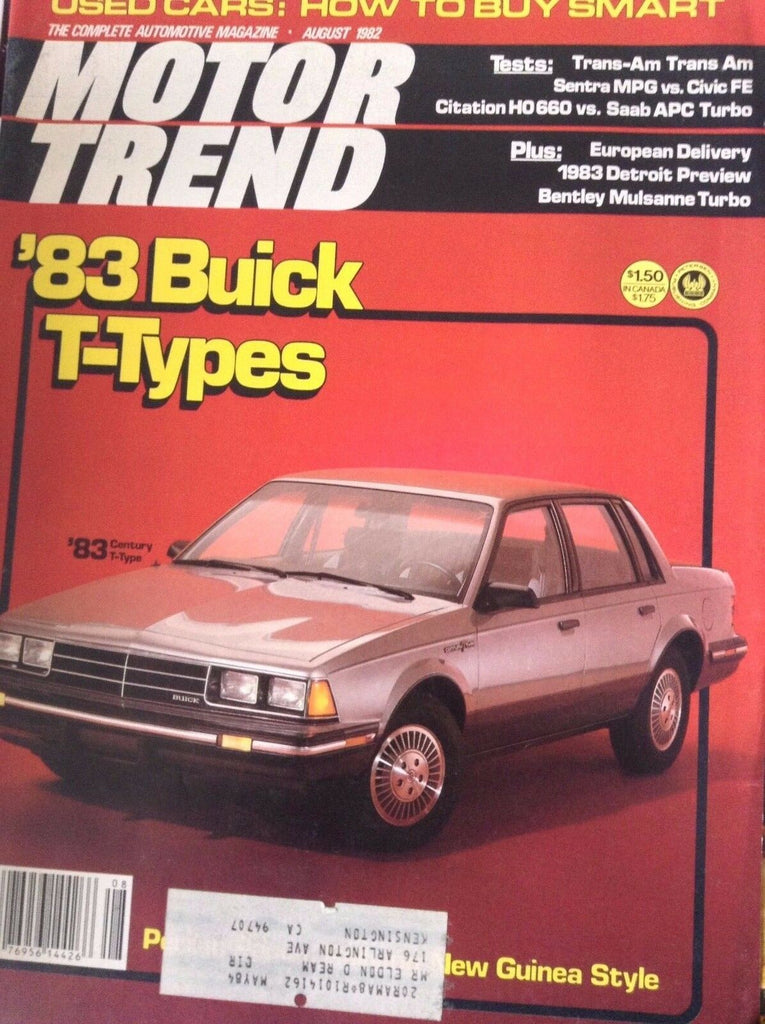 Motor Trend Magazine '83 Buick T-Types August 1982 082817nonrh2