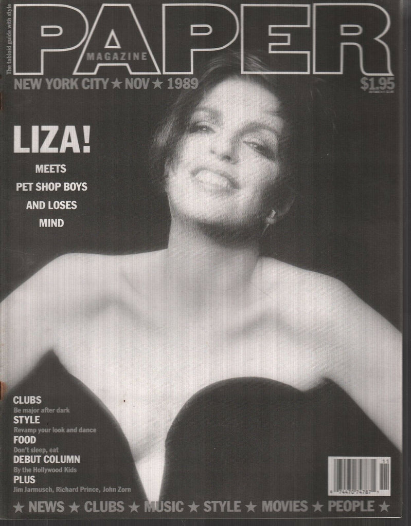Paper NYC Oversized Magazine November 1989 Liza Minnelli 101619AME4