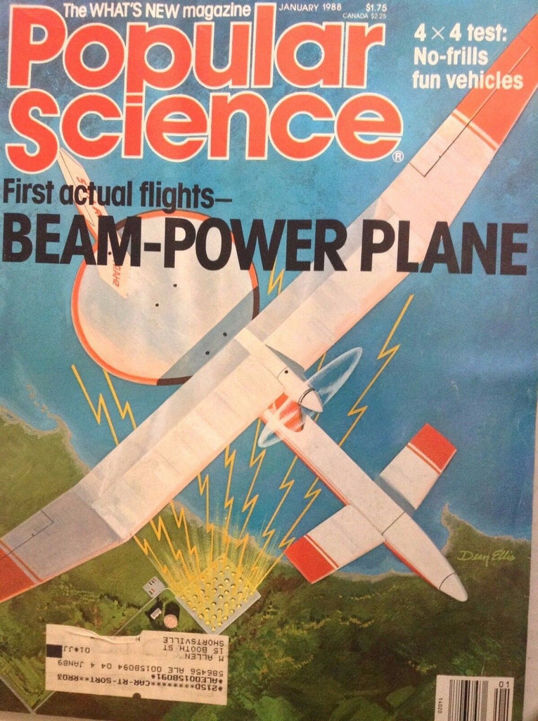 Popular Science Magazine Beam-Power Plane January 1988 121517nonrh