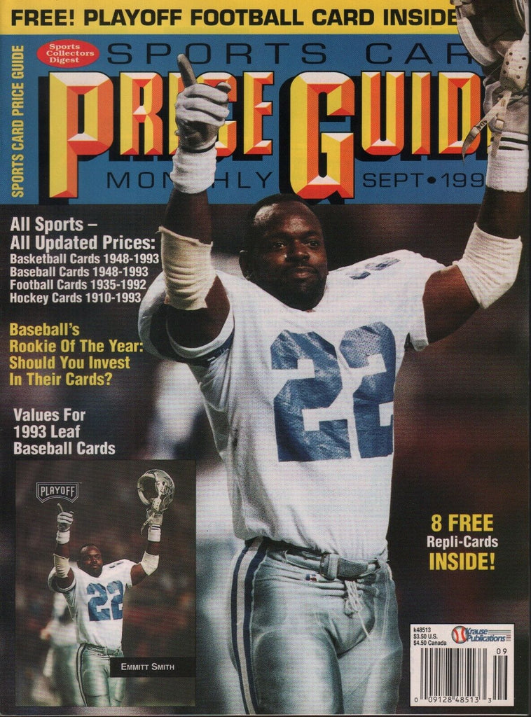 Sports Card Price Guide September 1993 Emmitt Smith Dallas Cowboys 100818ame