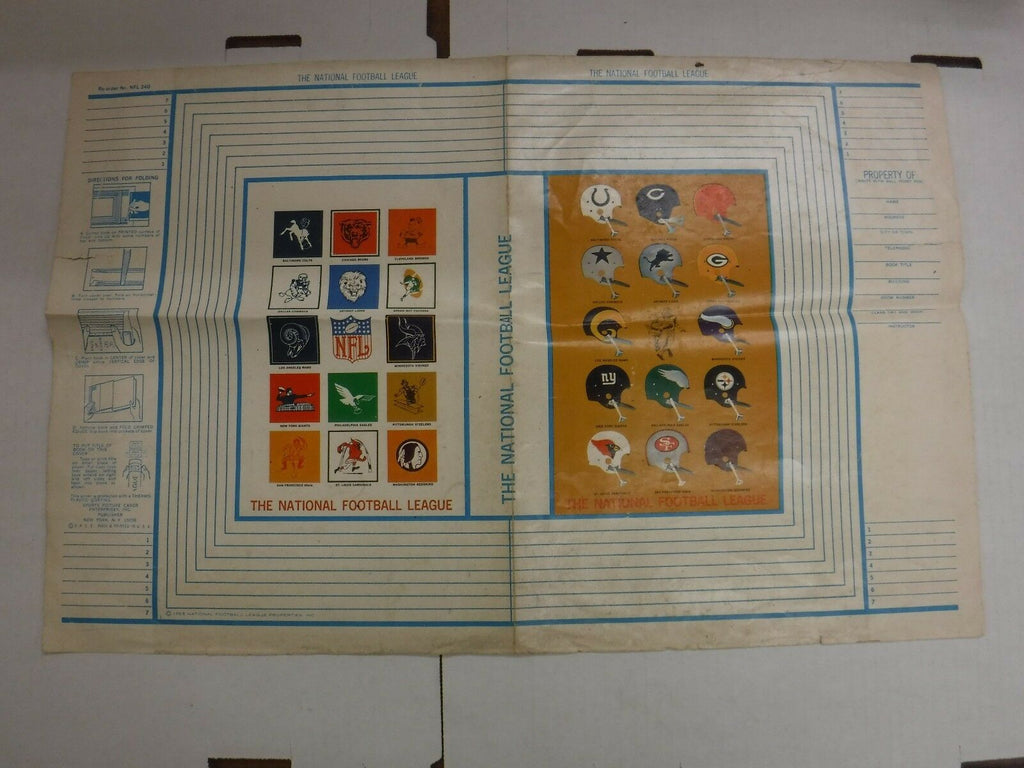 1965 NFL Football Book Cover Poster VG jhc