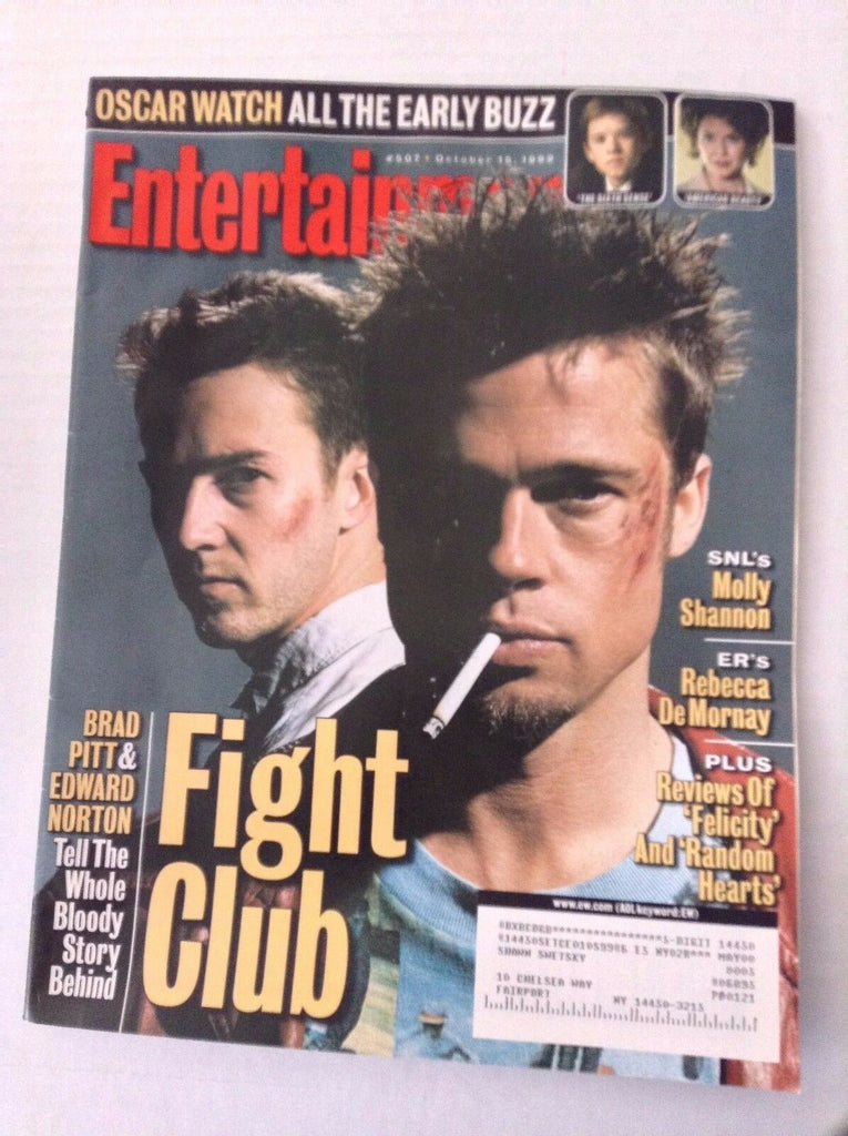 Entertainment Weekly Magazine Brad Pitt Ed Norton October 15, 1999 031517NONRH