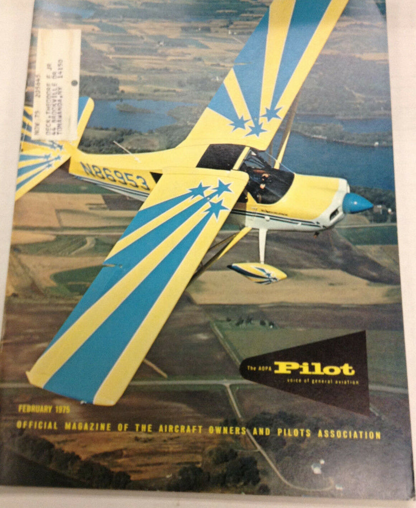 The Aopa Pilot Magazine The Stinson SB-1 February 1975 120116R
